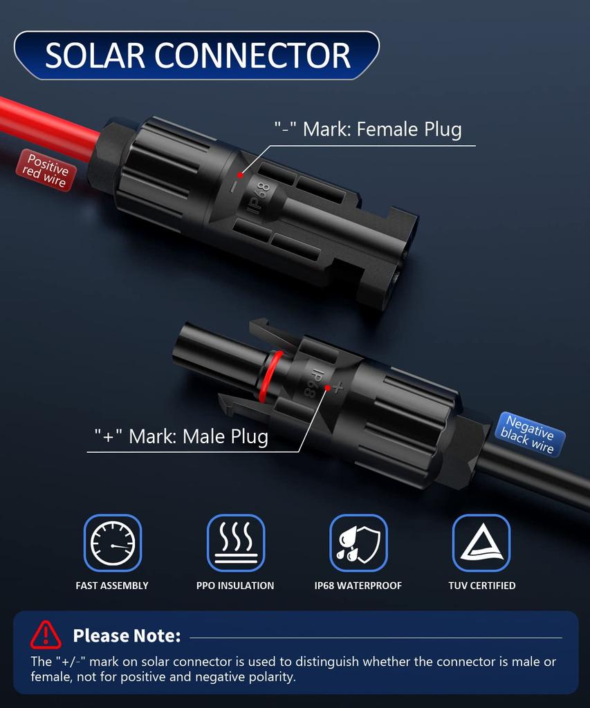 39/70 inch 4-in-1 Solar Panel Connector Extension Cable Splitter Compatible with Anderson Connector DC Adapter Power Plug XT60