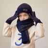 3pcs Children's Soft Knitted Hats Scarf Gloves Set Windproof Warming Kid Three Piece Set Beanie For Outdoors School Sports