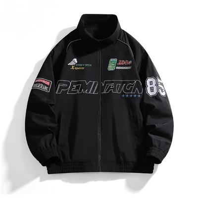 Flight Jacket, Youth Embroidered Casual Jacket, Stand Up Collar Top