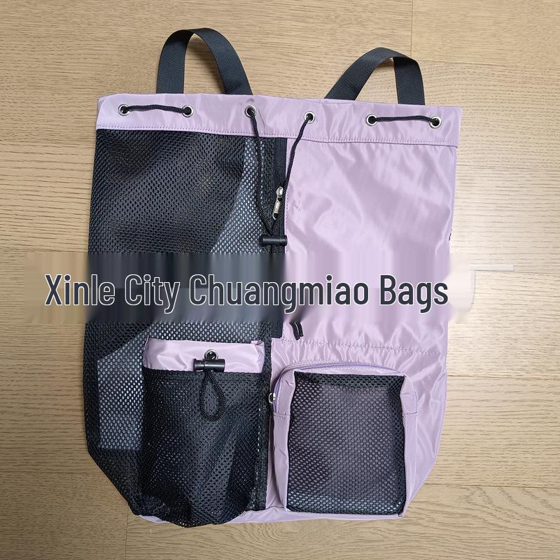 Mesh Drawstring Backpack with Wet Bag for Swimming, Beach, Gym & Workout Equipment