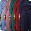 2023 Women's African Plus Size Solid Color Mid-length OL Commute Dress