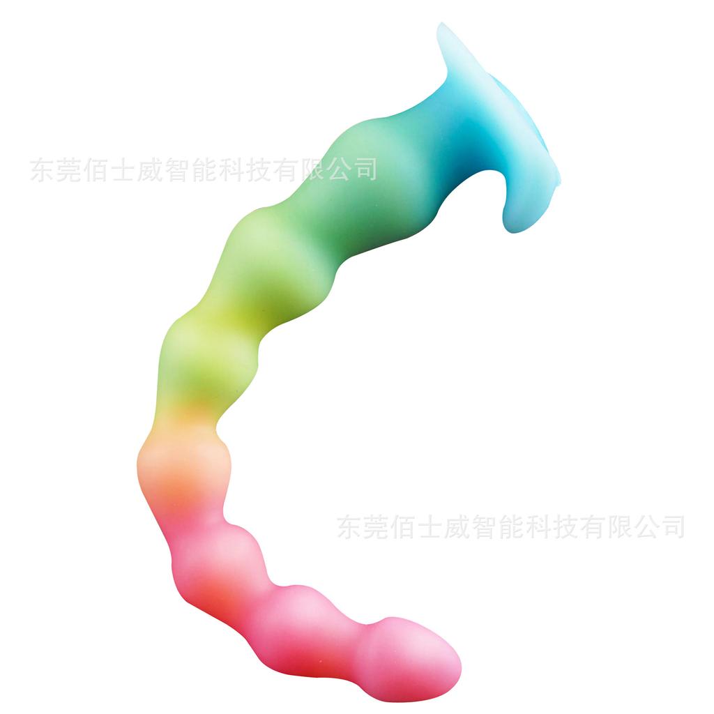 Ultra Long Soft Silicone Anal Plug With Luminous Beads And Irregular Shaped Penis SM Anal Expansion Plug Sexual Product