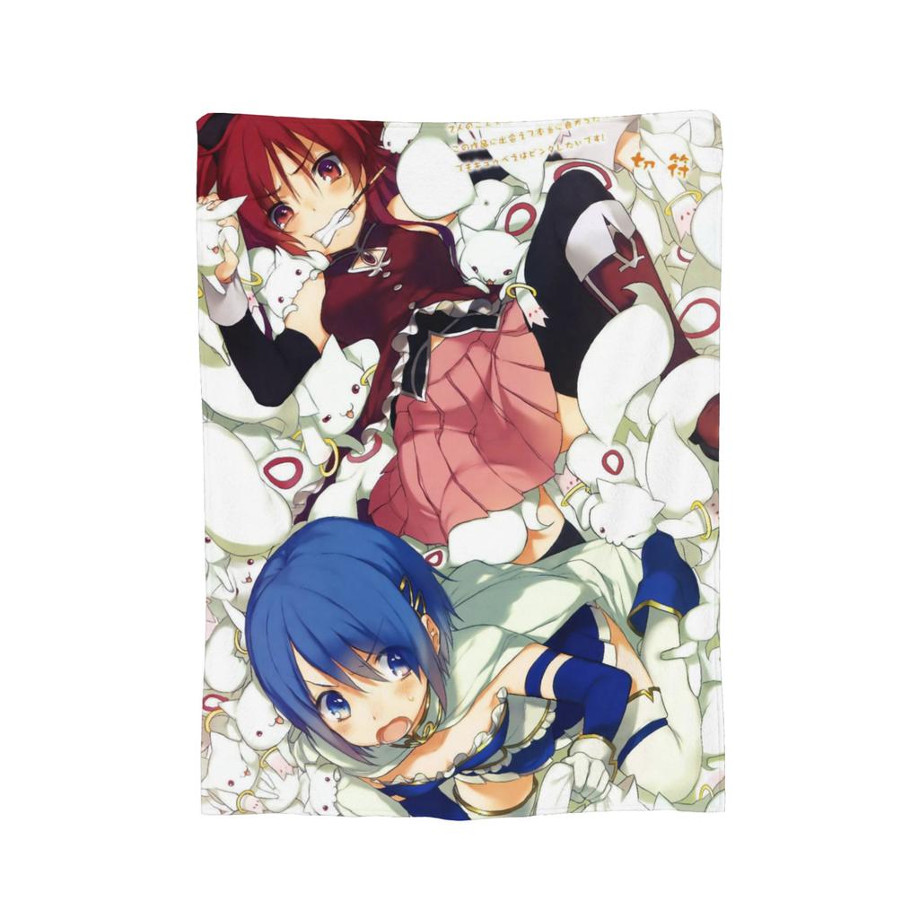 Puella Magi Madoka Magica Anime Blankets Fleece Summer   Multifunction Ultra-Soft Throw Blankets for Bedding Office Quilt
