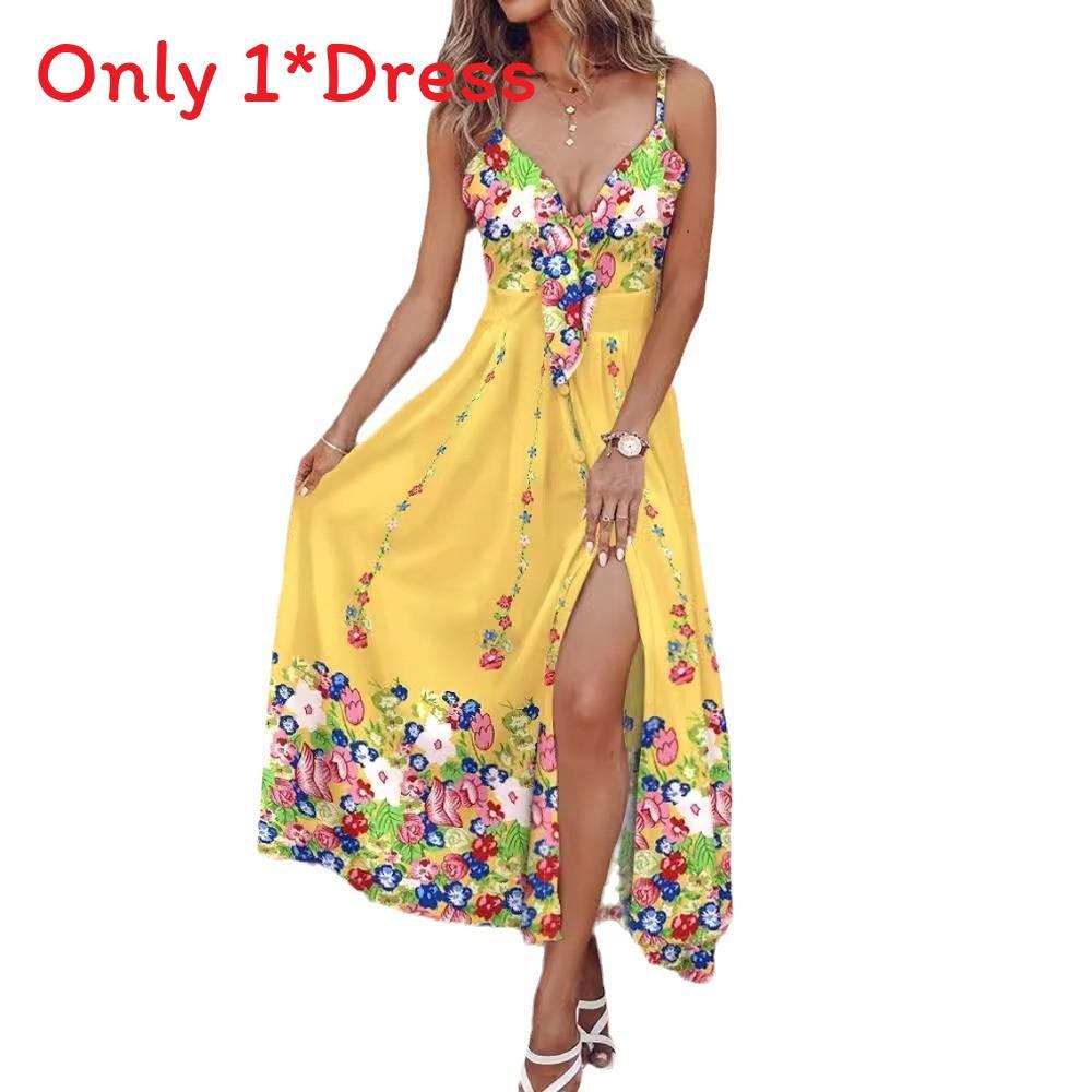 Polyester Floral Slip Dress With Vneck Sleeveless Design For Summer Casual Wear