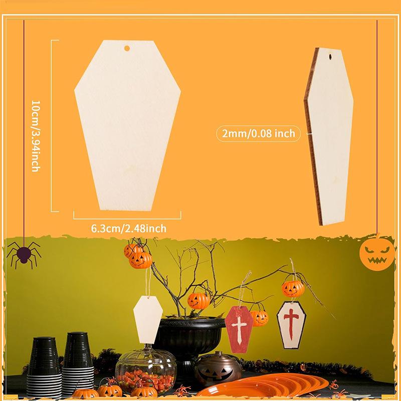Wooden Ghost Shapes for DIY Crafts - Unfinished Wood Cutouts for Painting, Graffiti Art, Christmas Halloween Hanging Decorations