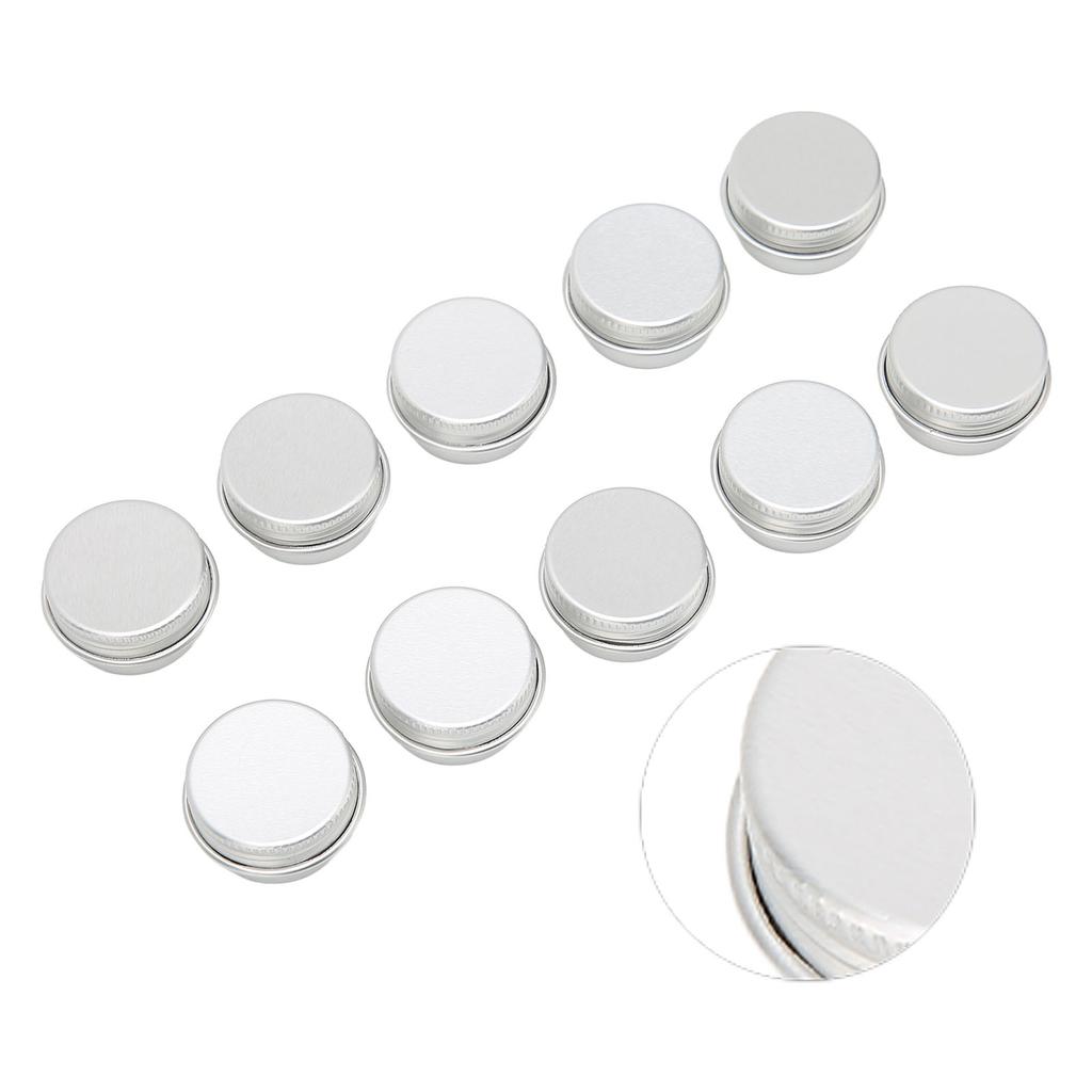 10pcs 5ml Portable Empty Aluminum Tin Can Empty Round Aluminum Tin for Lip Balm Solid Perfume