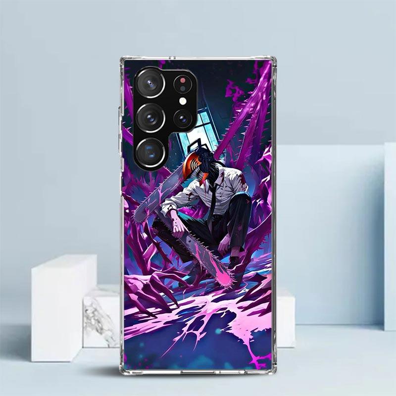 C-Chainsaw Mans Denji Soft Cover for Samsung Galaxy S25 Edge S26 S24 S23 Ultra Phone Case S22 S21 Plus S20 FE Print Pattern Shel