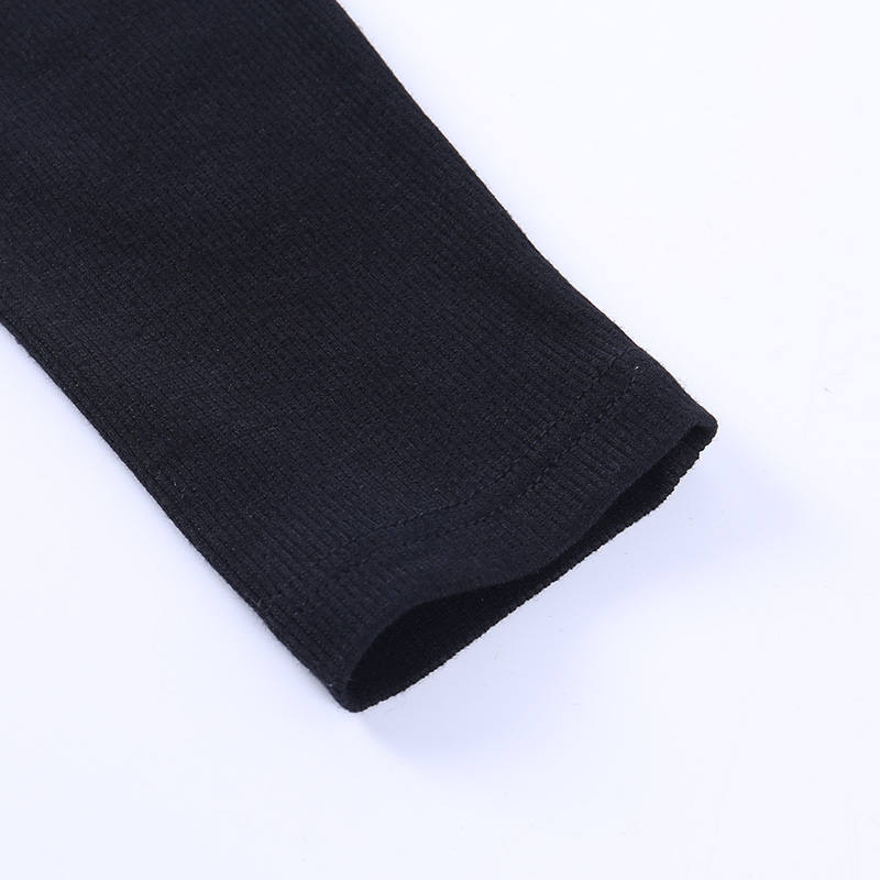 Autumn Fashion Women Sexy Hollow Out Slim Fit Long Sleeve Casual Round Neck Shirt Solid Black Tops T Shirt 5 Colors
