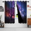Blackout Dreamy Starry Sky Printed Curtain Galaxy Aurora Cosmic Night Kids Bedroom Living Room Study Decor Set Of 2 Made Polyester Washable Ready