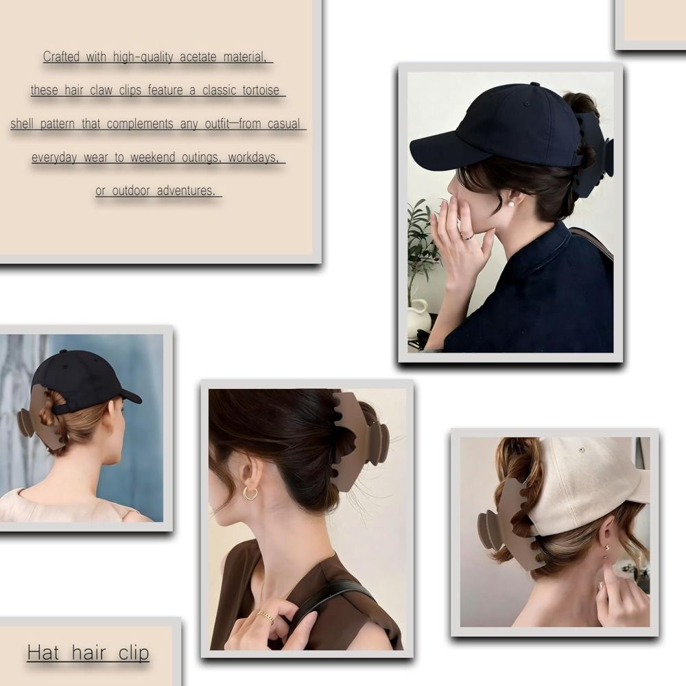 Non-Slip Design Hat Claw Clips Large Size Cap Clips New Hair Clips  Thick Hair