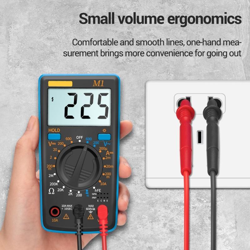Pocket Sized Digital Multimeter Measuring Tool with Auto Ranging Backlights Display for Electronic Repairs Professional
