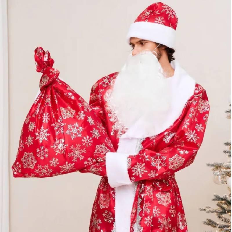 Costume Santa Christmas Set With Hat Beard And Gloves Bag For Festive Events