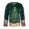 Women's Fashion Christmas Printed Long Sleeve Knitted Cardigan Button Down Jacket