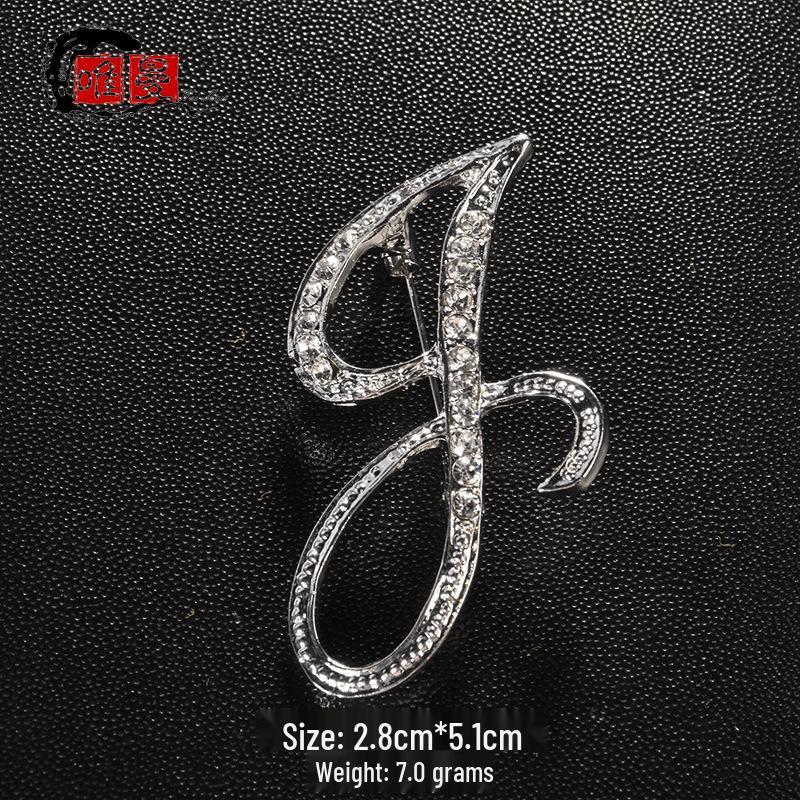 Men's Suit Jacket Brooch: Elegant English Letter Pin for a Stylish Touch