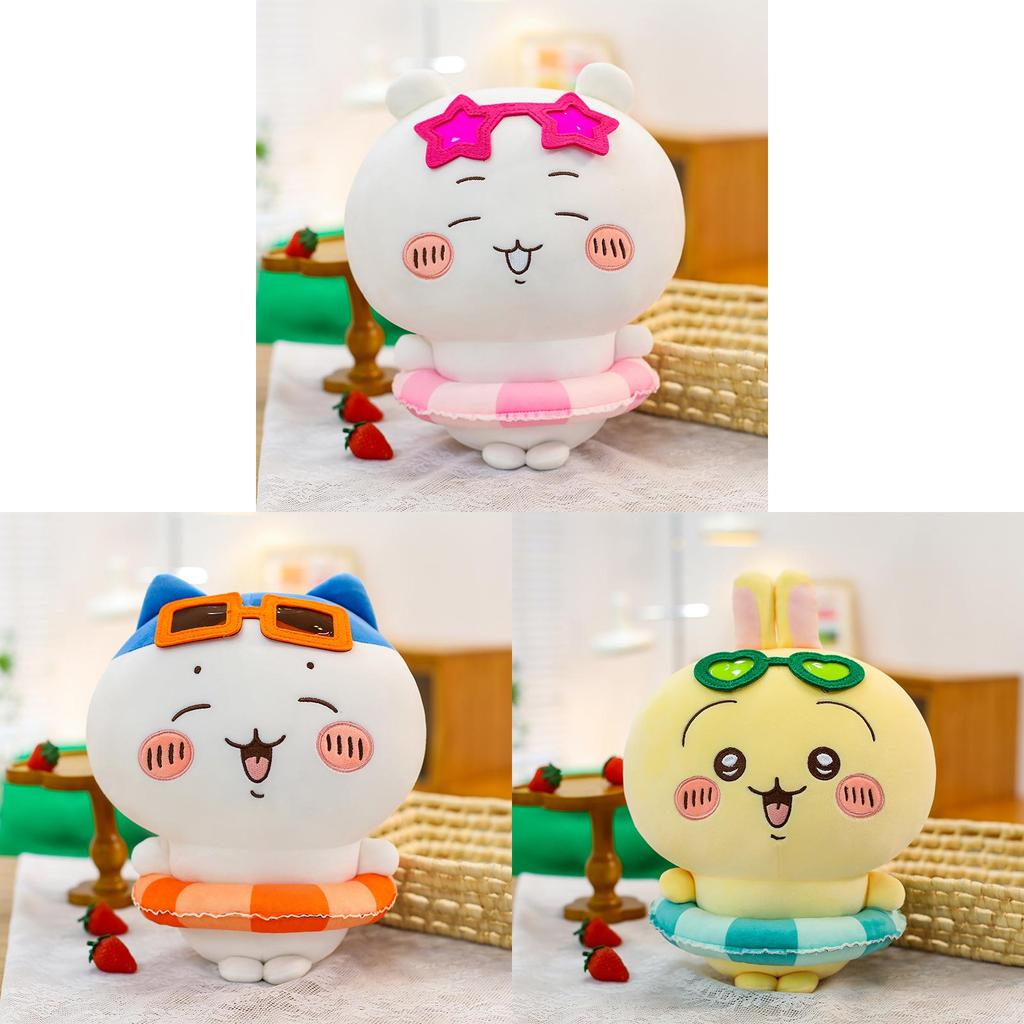 Cute Cat Plush Toy With Summer Swim Ring For Kids And Girl Gift
