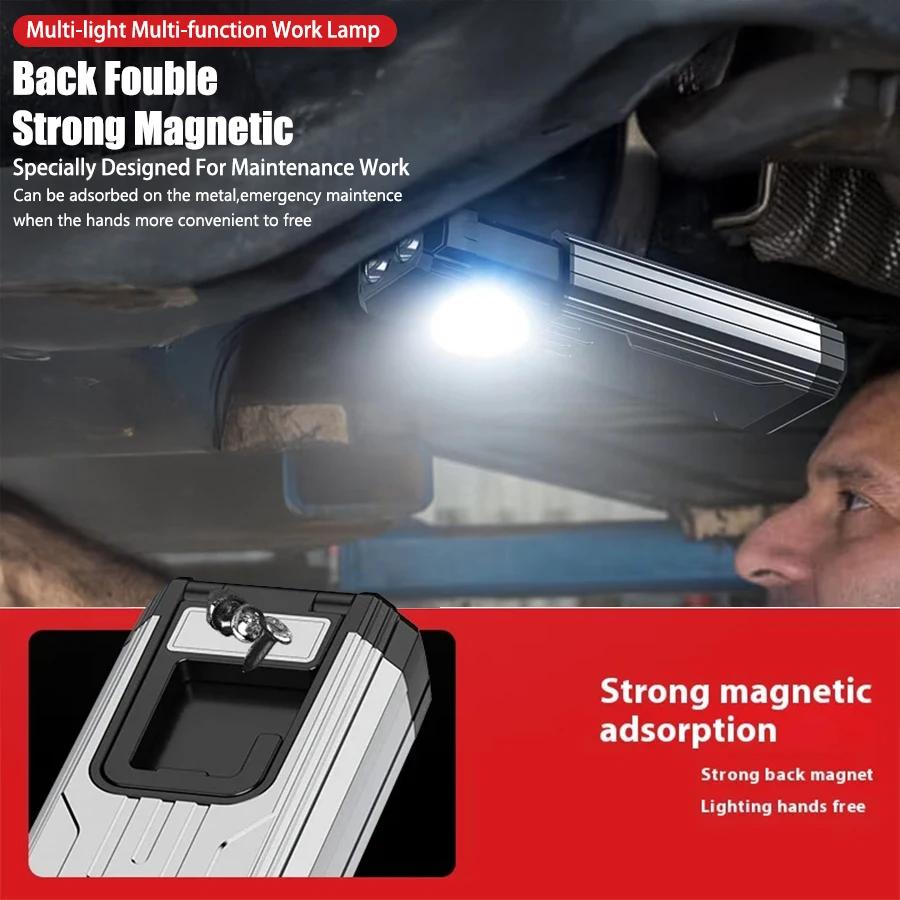 Portable High Bright Flashlight,Ultra-Long Endurance,Type-C,Magnetic,Hook,Multi-Lighting Modes,Outdoor,Work Maintenance,Camping