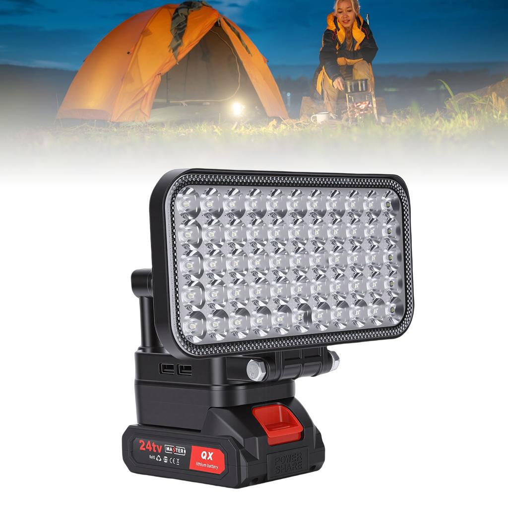 LED-Arbeitsleuchte Batteriebetrieben Handtaschenlampe mit Dual-USB-Anschlüssen Kabellose Lampe für Outdoor Camping Angeln Notfall