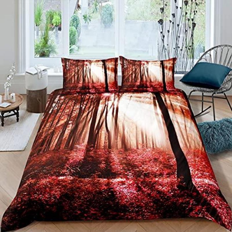 Natural Scenery Duvet Set Duvet Cover Set 3d Bedding Digital Printing Bed Linen Polyester Bedding Set Fashion Design King Queen