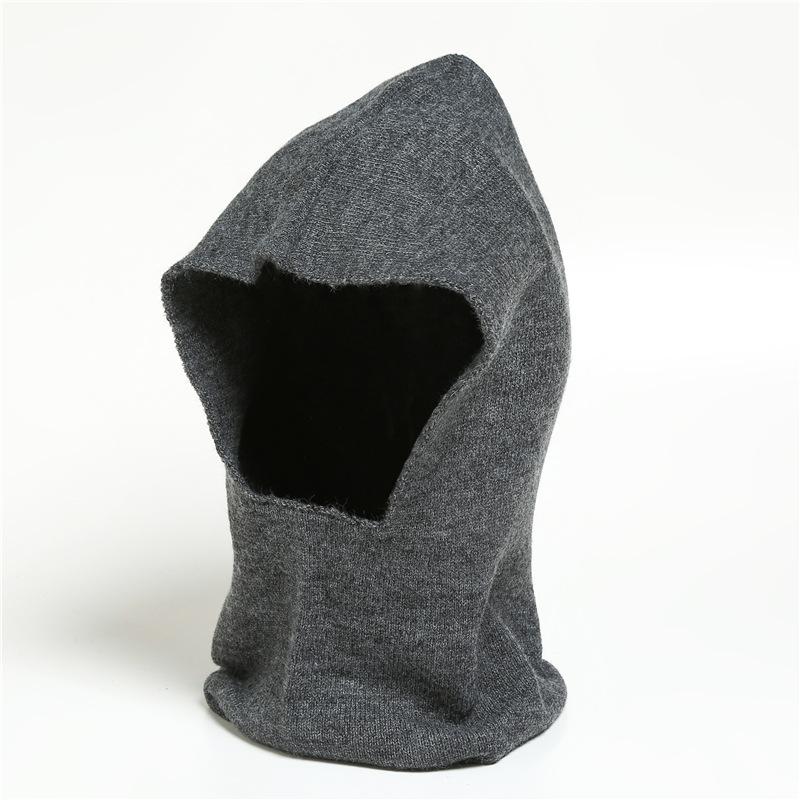 Sweter szalik i czapka zintegrowane jednolity kolor wszechstronna osłona szyi dzianinowa bez aksamitu na zewnątrz ciepły szalik rowerowy