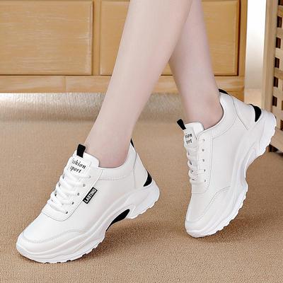 Women's 2025 Autumn Sporty Low-Top Breathable Running Shoes - Leather Upper & Thick Sole