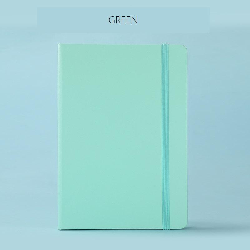 A5 Macaron Candy Color Ruled PU Leather Hardcover Elastic Closure Notebook