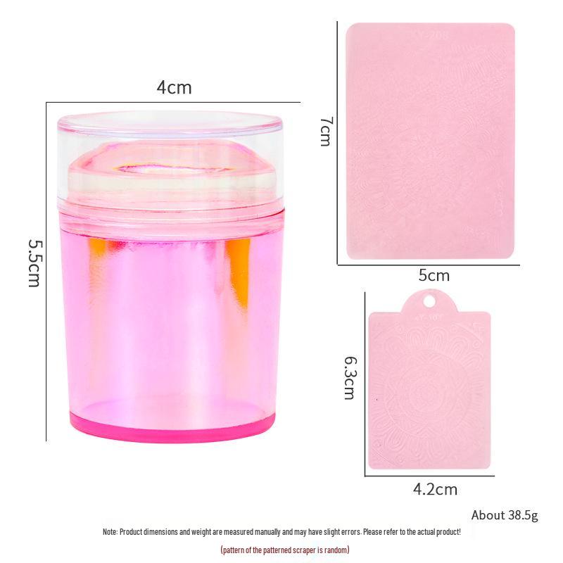 Large Silicone Nail Art Stamp with Lid - Single/Double Head French Design DIY Stamping Tools