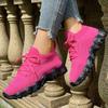 Fashion Rose Red Mesh Flat Vulcanize Shoes Women Summer Comfort Breathable Soft Sole Sneakers Plus Size Thick Sole Non Slip Casual Shoes