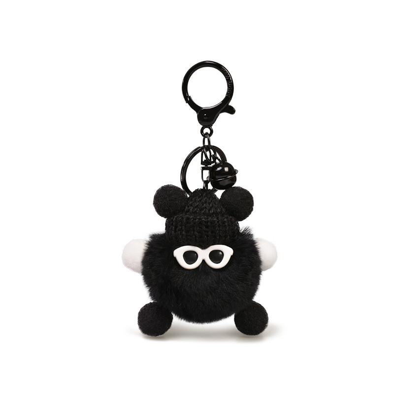 Fluffy Soft And Cartoon Rabbit Fur Keychain With Colorful Adorable Designs
