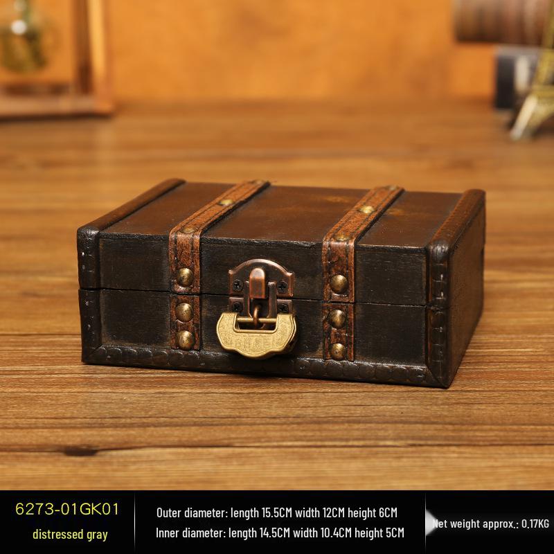 Exquisite Wooden Antique Jewelry Storage Box - Dustproof and Clutter-Free