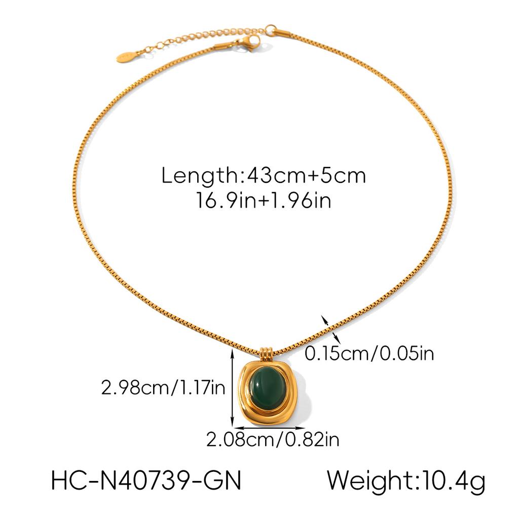 French vintage stainless steel tiger eye necklace, high-end retro pearl turquoise earrings for women, titanium steel jewelry