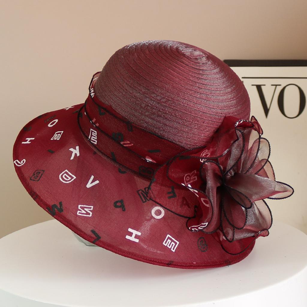 New Fashion Ladies Fascinators Millinery Church Hat Elegant Bow Wide Brim Bucket Hats Kentucky Derby Fedora Women Summer Sun Cap
