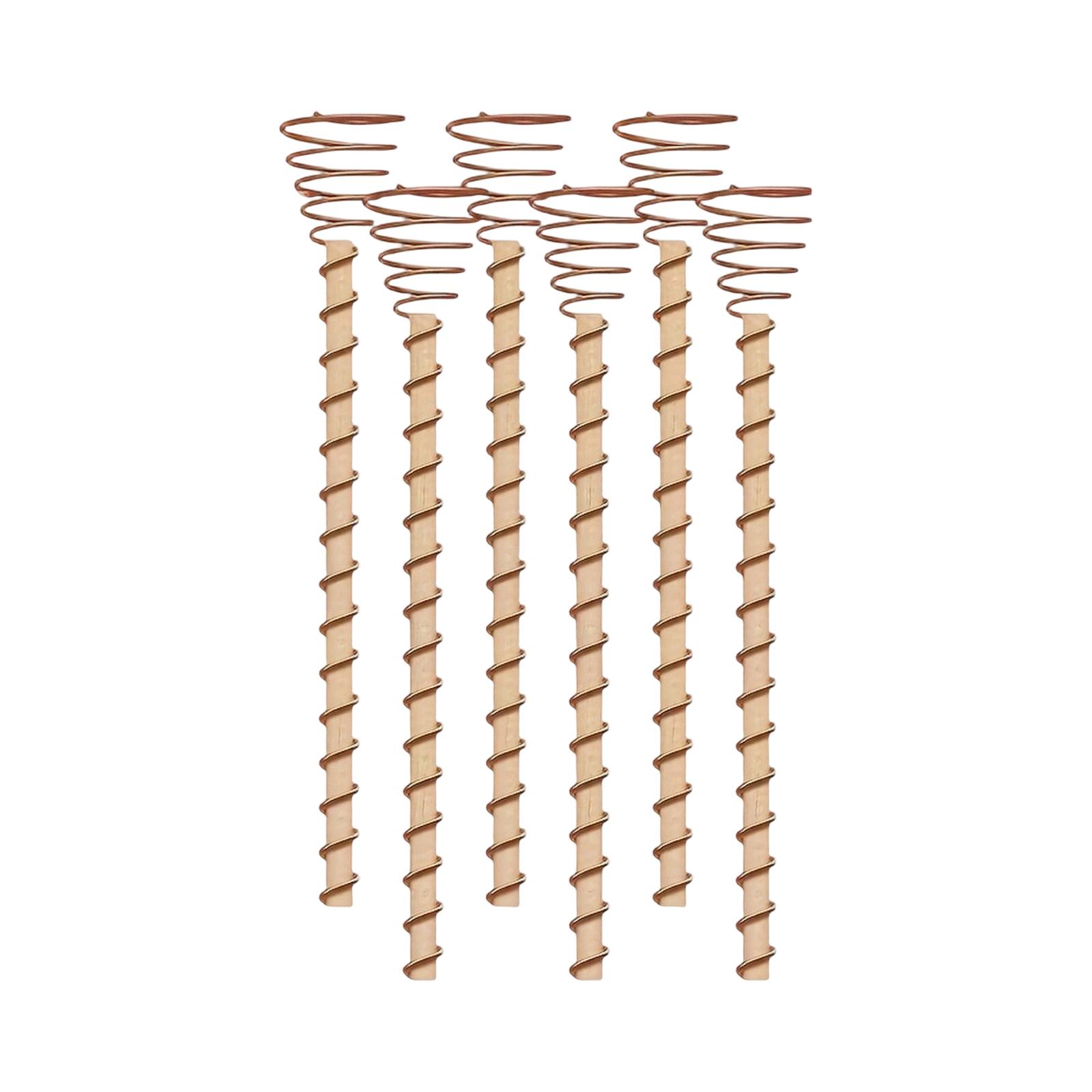 

6pcs 30cm Copper Garden Stakes Suitable For Electroculture Planting - Coil Antenna Support With Copper Wire For Outdoor/ Use One Size коричневый
