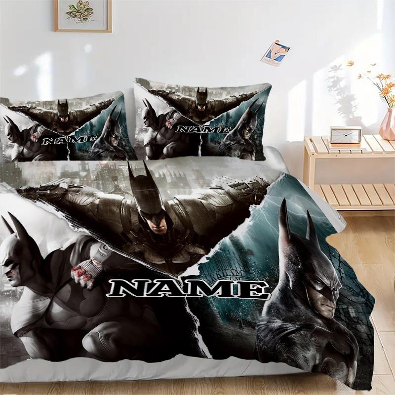 Custom Textile Superhero Compilation Bedding 3 Piece Set HD Print Duvet Cover Pillowcases for Teens Adult Bedroom Decoration