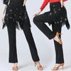 Pantalons Sexy à Franges Sequins pour Femmes Danse en Ligne Samba Latine Salsa Carré Gitba Vêtements de Danse Pantalons Scintillants