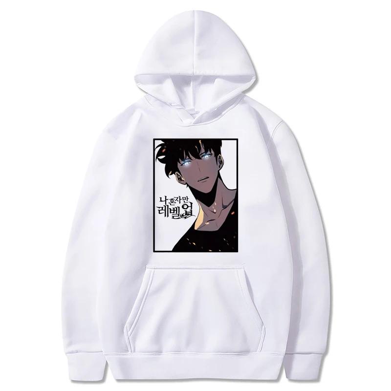 Solo Leveling Anime Mikina s kapucí Sung Jin Woo Potisk s kapucí Pánská Dámská Streetwear Zimní Teplá Fleecová Mikina Pulovr