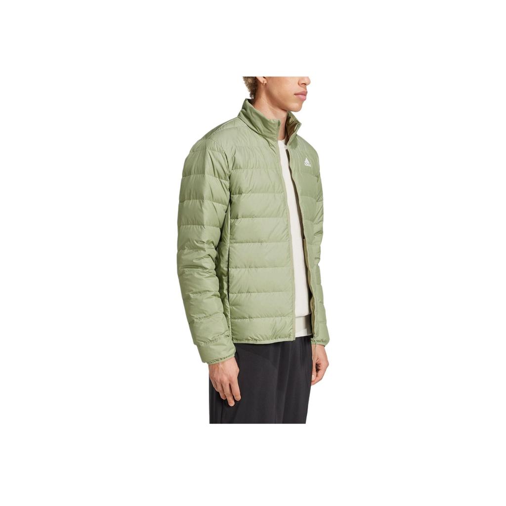Adidas Essentials Lite Down Comfortable Slim Fit Stand Collar Warm Sports Casual Down Jacket Men Jacket Tent-Green JN4339