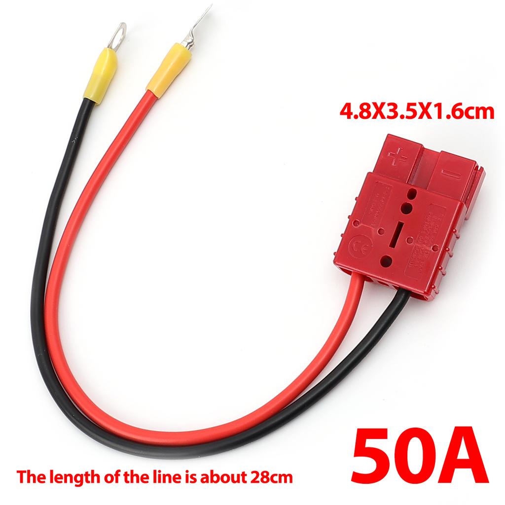 28cm Anderson Plugs 50A with Wire 12AWG M8 Post Jacket Forklift Battery Charging Cable Extension Cord Anderson Connector