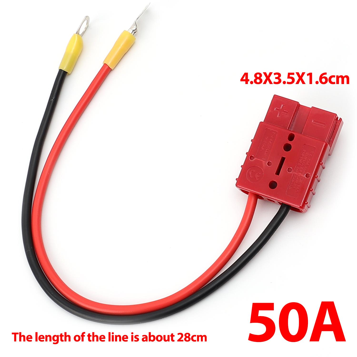 

28cm Anderson Plugs 50A with Wire 12AWG M8 Post Jacket Forklift Battery Charging Cable Extension Cord Anderson Connector червоний