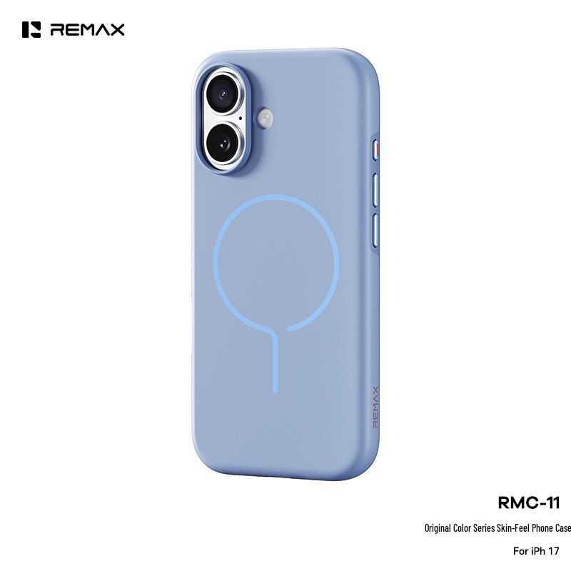 REMAX Ruiliang Magnetic Skin-Feel Case for iPh17 Air Pro Max RMC-11, Original Color Series. Standard синий