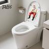 Creative Santa Claus Wall Murals Funny Muscular Toilet Seat Decal, Self‑Adhesive PVC Christmas Durable Outdoor Window Decorations Restroom Sticker,