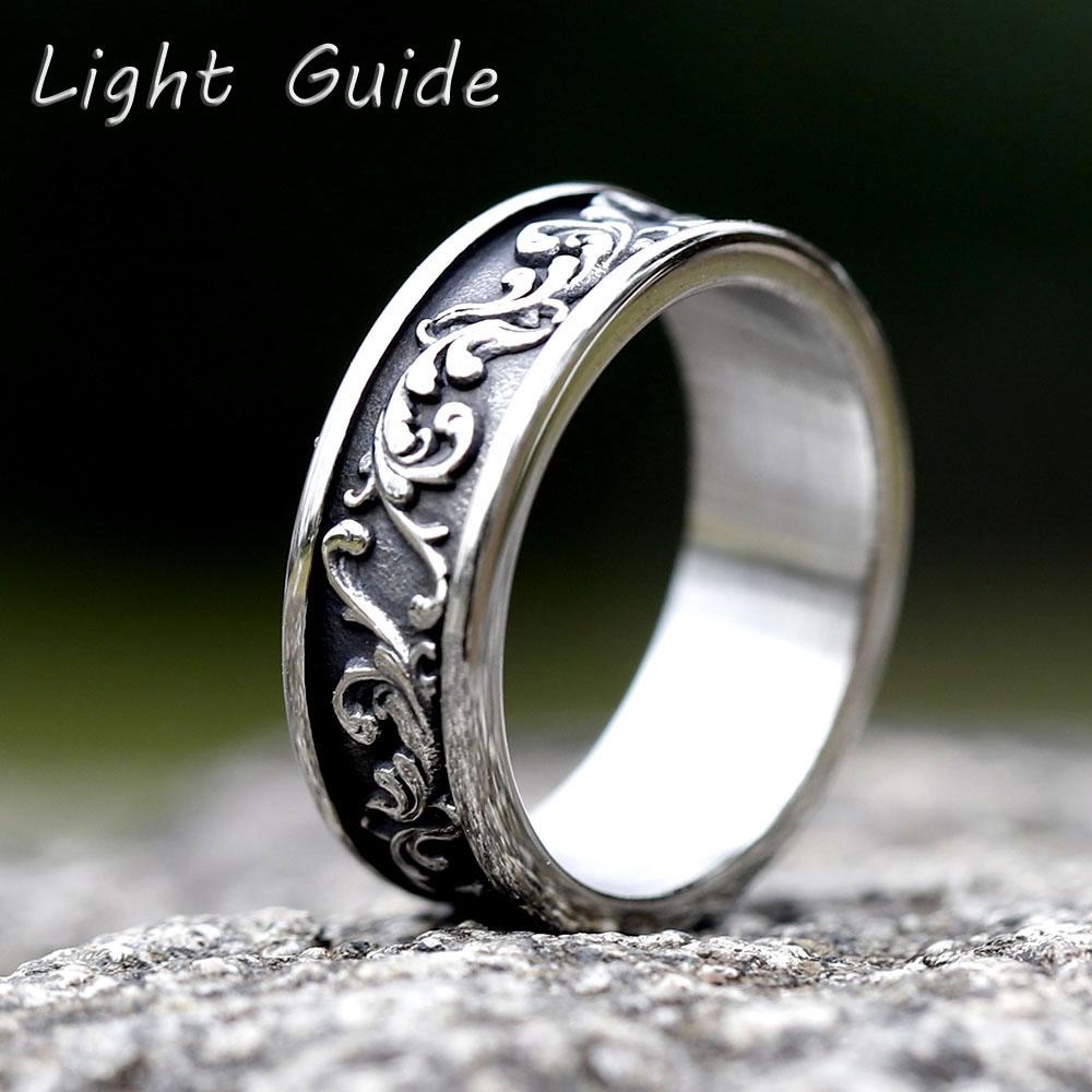 2025 New Arrival Stainless Steel Viking Spindrift Pattern Round Ring Viking Biker Vintage for gift Jewelry free shipping