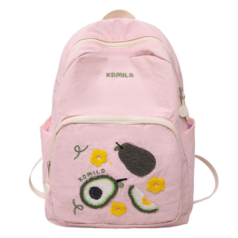 

Рюкзак с фруктовым узором для учеников средней школы, школьный рюкзак, легкий, дорожный, большой вместимости Small розовый