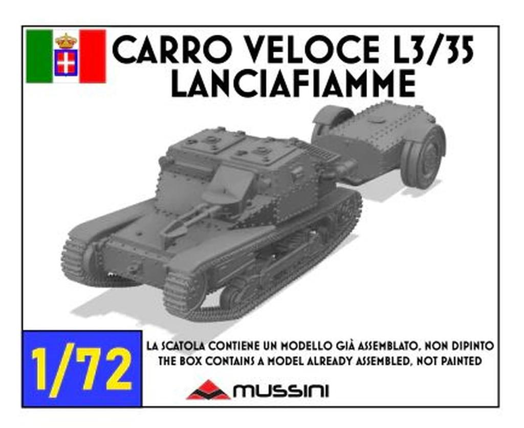 Mussini 1/72 WWII Italian Carlo Veloce L3/35 Flame Thrower Resin Kit MM072-020 (Tank)