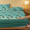 1 Simple Modern Butterfly Printed Matte Fitted Sheet, Bedroom Printed Bed Cover, Bedding (Excluding Pillowcases)