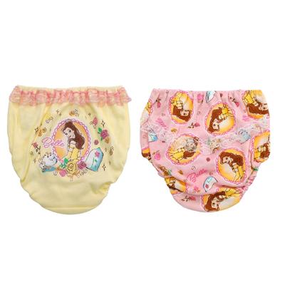 Takihyo Disney Disney A Bela e o Pequeno Peter Tinker Calcinhas de Algodão para Meninas, Pacote com 2, Princesa, Frozen, Rapunzel, Fera, Bela, Sereia, Ariel, Pan,