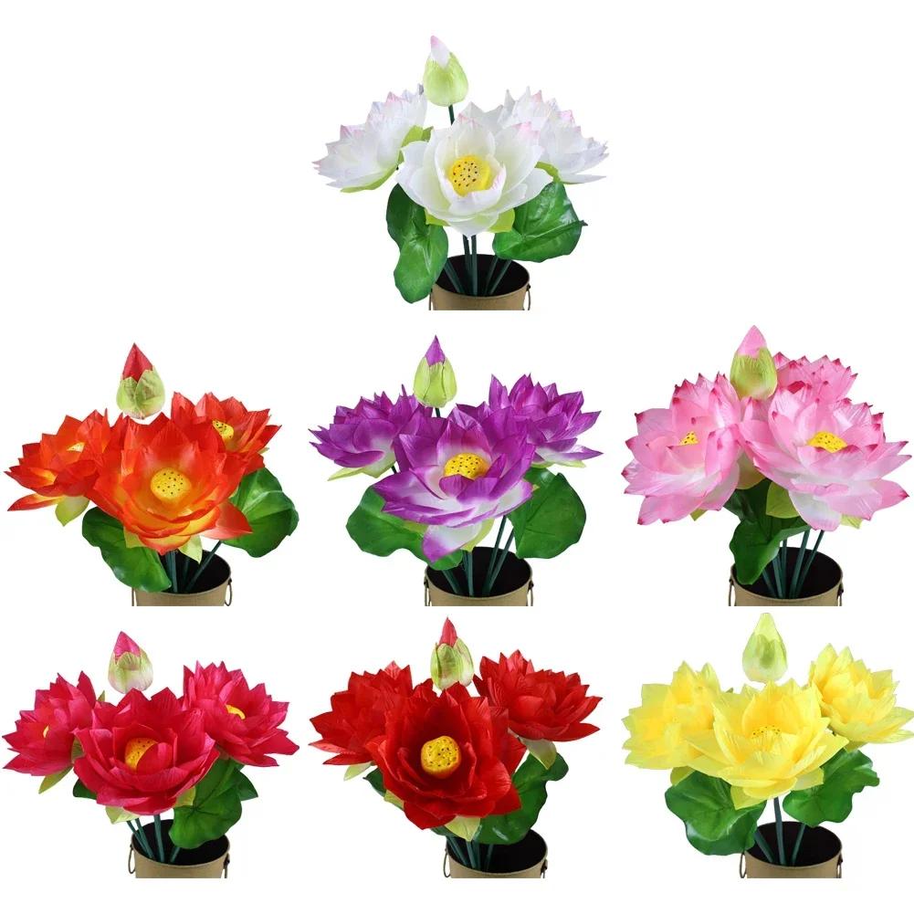 Artificial Flower 1pcs Arrangement Decoration Fake For Wedding Garden Home Lotus Party Plastic Simulation Stalks