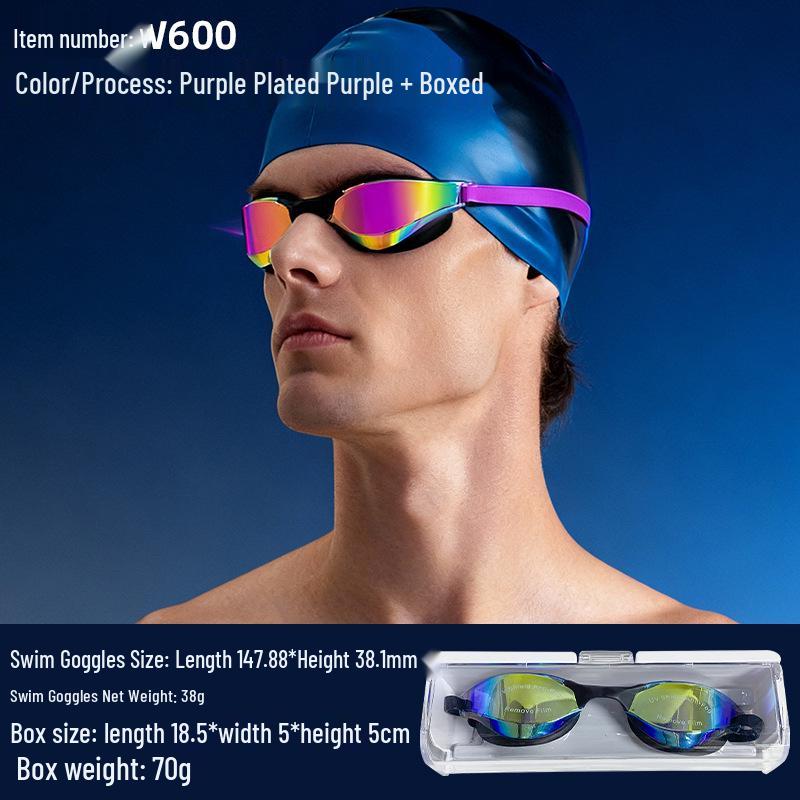 High-Definition Anti-Fog Racing Goggles - Professional Waterproof Swim Goggles for Men & Women.