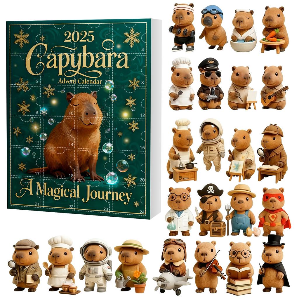 Christmas Capybara Advent Calendar Blind Box With Acrylic Figurines For Festive Decorations