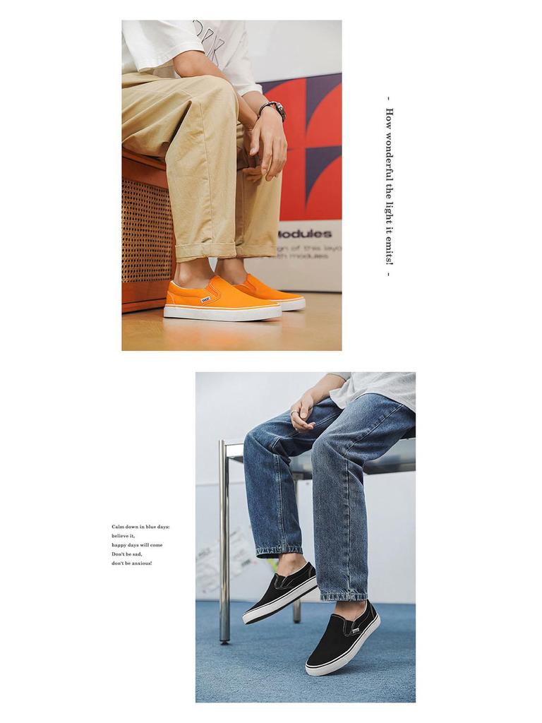 2025 Spring Classic Slip-On Shoes: Women's Low-Top, Solid Color & Men's Korean Style Canvas Shoes