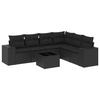VidaXL Garden Lounge Set with Cushions 7 Pcs, Patio Sofas, Patio Furniture Set, Outdoor Furniture, Black 3222614